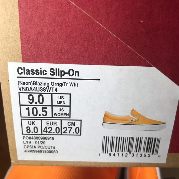 Vans | Shoes | Vans Classic Slipon Neon Orange | Poshmark